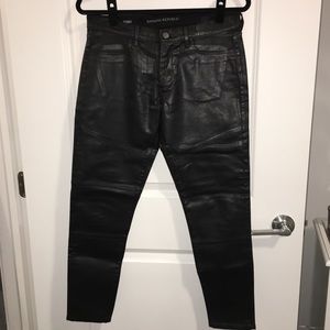 Banana Republic Black leather jeans